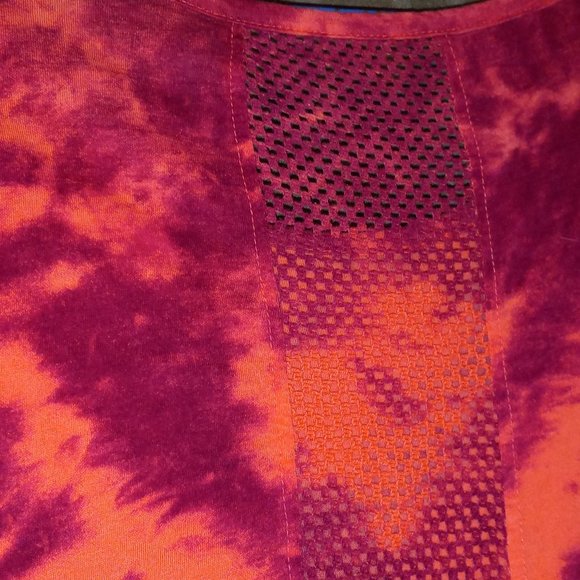 Tie Dye T Shirt Orange and Purple Design - Picture 4 of 5